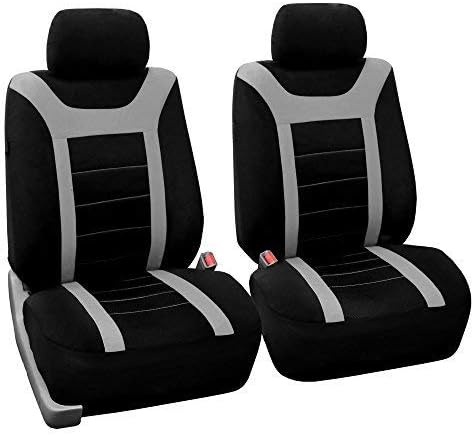 FH Group Car Seat Covers Sports Seat Covers Front Seats Only, Airbag Compatible Beige Black Automotive Seat Cover Combo Small Car Seat Cover Design Universal Fit Interior Accessories Cars Trucks SUVs