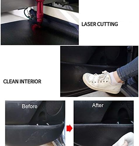 Aoneparts Carbon Fabric Inside Door Panel Protect Cover 4pcs for 2010~2013 Kia Soul
