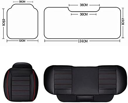 HONCENMAX Car Seat Cover Cushion Pad Mat Protector for Auto Supplies for Sedan Hatchback SUV PU Leather [Without Backrest] 2+1 Front Seat Covers&Rear Seat Cover
