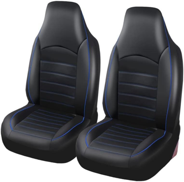 TOYOUN Classic Universal PU Leather Car Seat Covers Full Set Front High Back Bucket Seat Covers and Rear Auto Seat Covers Set Seat Protector Gray