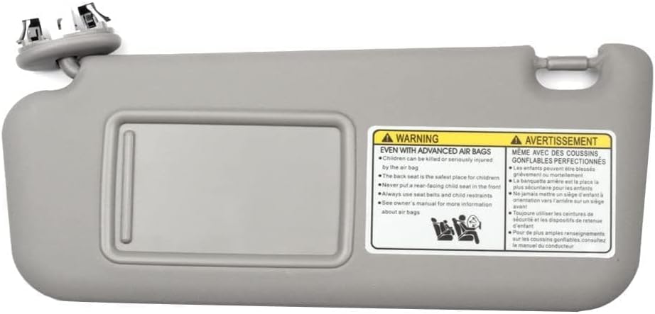 Dasbecan Left Driver & Right Passenger Side Sun Visor with Vanity Light Compatible with RAV4 2006-2013 Replaces# 74320-42501-B2 74320-42500-B0 (Gray)