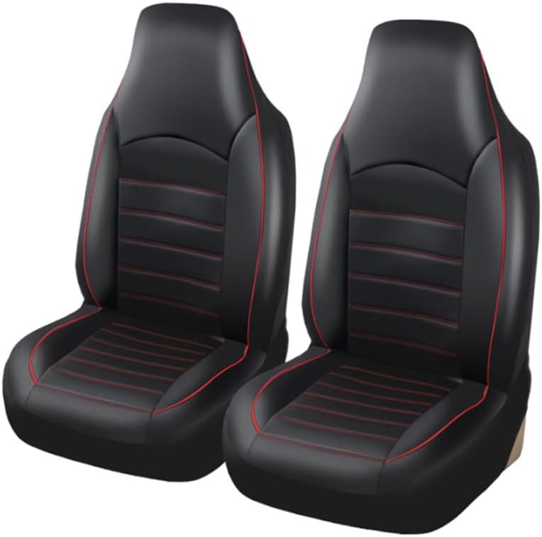 TOYOUN Classic Universal PU Leather Car Seat Covers Full Set Front High Back Bucket Seat Covers and Rear Auto Seat Covers Set Seat Protector Gray