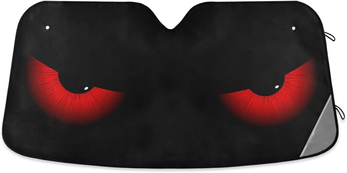 RURUTONG Sun Shades for Car Evil Eyes Car Window Shades 55x27.6 inch Blocks UV Rays Visor Protector Foldable Sun Shield Keeps Your Vehicle Cool 20151952