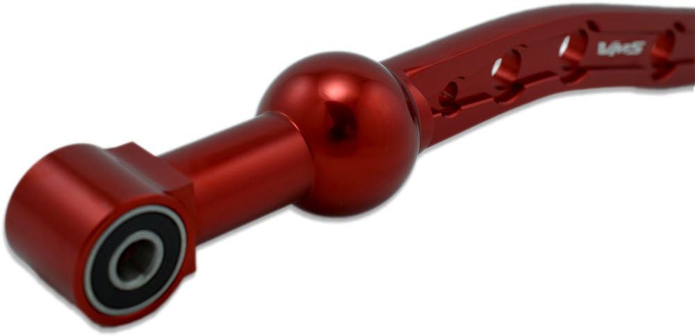 VMS Racing Dual Bend SHORT THROW SHIFTER in RED CNC Aluminum for Honda Civic (88-00) and Del Sol (93-97) EK EK4 EK9 EM1 EF EF9 EG EG6 EJ1 D15 D16 B16 B18 JDM 88 89 90 91 92 93 94 95 96 97 98 99 00 1988 1989 1990 1991 1992 1993 1994 1995 1996 1997 199