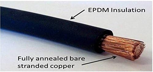 6 Gauge 6 AWG 20 Feet Black Welding Battery Pure Copper Flexible Cable Wire - Car, Inverter, RV, Solar