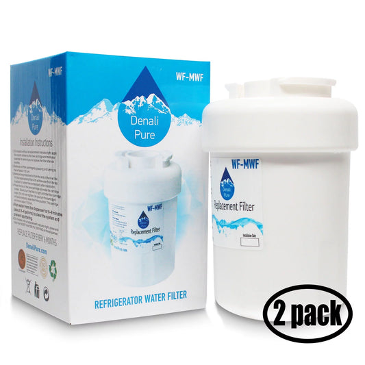 2-Pack Replacement for General Electric TPX24PBBGAA Refrigerator Water Filter - Compatible with General Electric MWF, MWFP Fridge Water Filter Cartridge - Denali Pure Brand