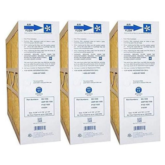 16X20x5 (Actual Size: 15-3/8 X 21-7/8 X 5-1/4 MERV 11 GOODMAN, ELECTRO-AIR, FIVE , CARRIER, AMANA 16X20 MEDIA FILTERS CASE OF 3 FILTERS, PRIME PRODUCT C