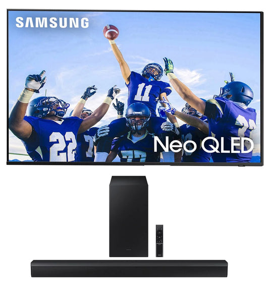 Samsung QN50QN90CAFXZA 50 Neo QLED Smart TV with 4K Upscaling with a Samsung HW-B450 2.1ch Soundbar and Subwoofer with Dolby Audio (2023)