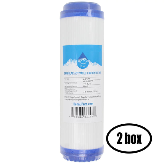 2 Boxes of Replacement for 3M Aqua-Pure SS4 EPE-316L Granular Activated Carbon Filter - Universal 10-inch Cartridge for 3M Aqua-Pure Whole House Filter Housing - Denali Pure Brand