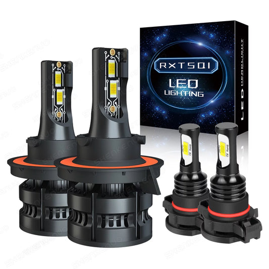 For 2007-2013 GMC Yukon Denali 9008/H13 High Low Beam LED Headlight Bulbs +5202 LED Fog Light Bulbs,Pack of 4,z8