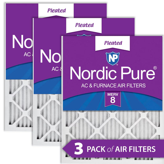 16x20x1 (15_1/2x19_1/2) Pleated MERV 8 Air Filters 3 Pack