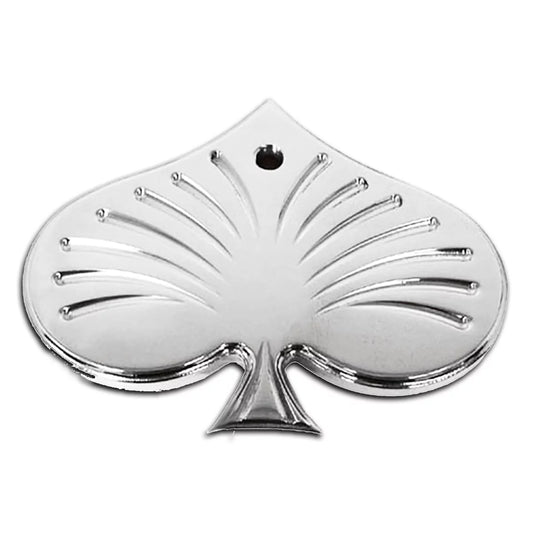 Fits Universal Chevy Ford Mopar Polished Aluminum Rear View Mirror Poker Spade