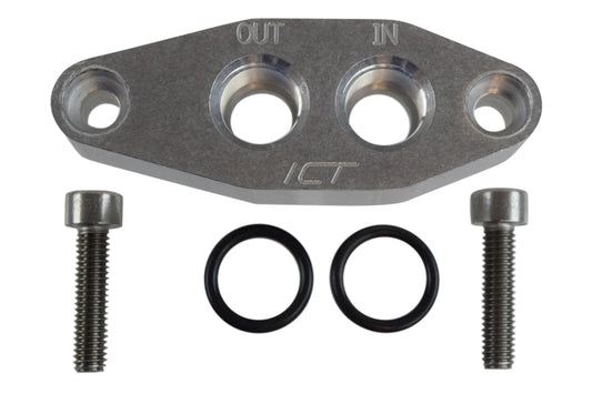 ICT Billet LT Oil Cooler Adapter -6AN ORB Oring In/Out Port Plate L83 L86 551372