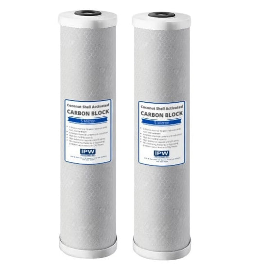 High Capacity 20 x 4.5 Full Flow Water Filter Replacement Cartridges - CTO Carbon Block - Fits Standard 20 x 4.5 Whole House Water Filtration Systems - 2 PACK