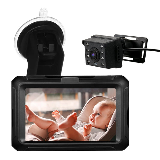 Gecheer  Car Mirror, 1080P  Monitor with   Car Mirror with 4.3'' IPS Screen  Function Adjustable Wide View Angle for Infants  Pets