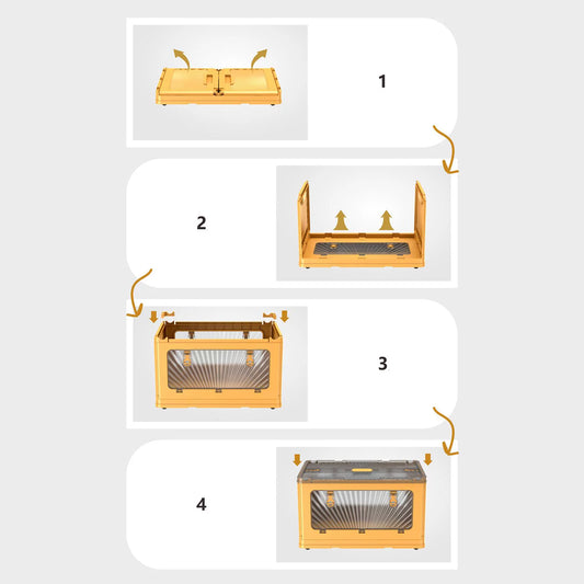 Car Trunk Organizer Basket Bag Fishing Container Travel Foldable Storage Box Yellow M