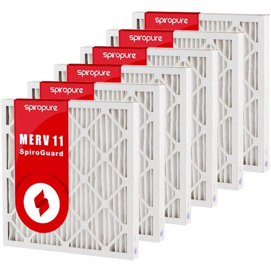 SpiroPure 10x15x2 MERV 11 Pleated Filter Air Filters - Made in USA (6 Pack)