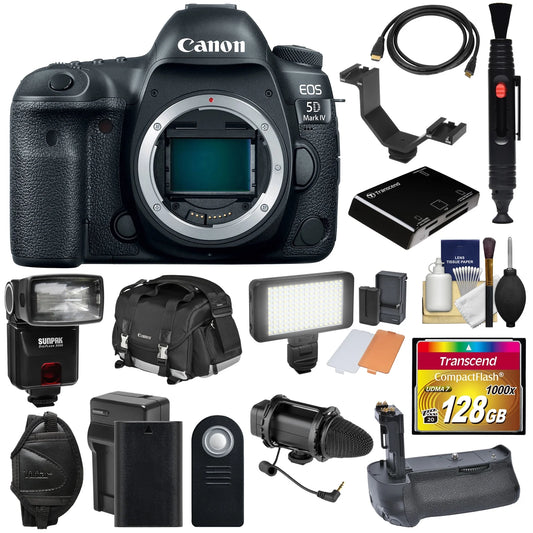 Canon EOS 5D Mark IV 4K Wi-Fi Digital SLR Camera Body with 128GB CF Card BUNDLE