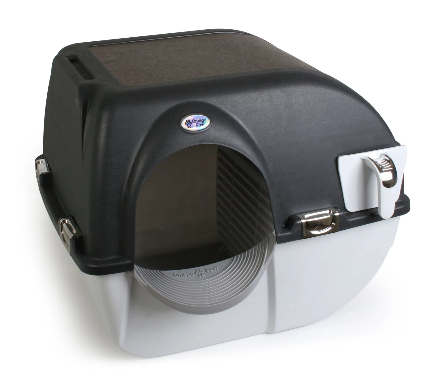 Omega Paw Large Elite Self-Cleaning Litter Box, Black