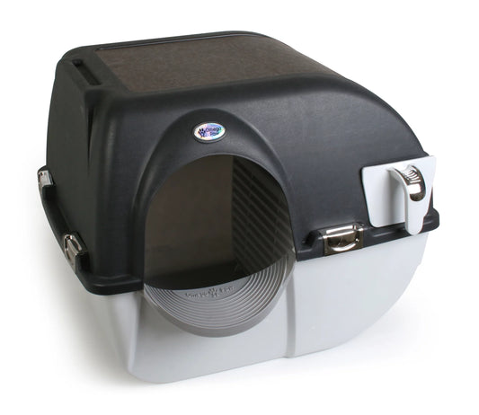 Omega Paw Large Elite Self-Cleaning Litter Box, Black