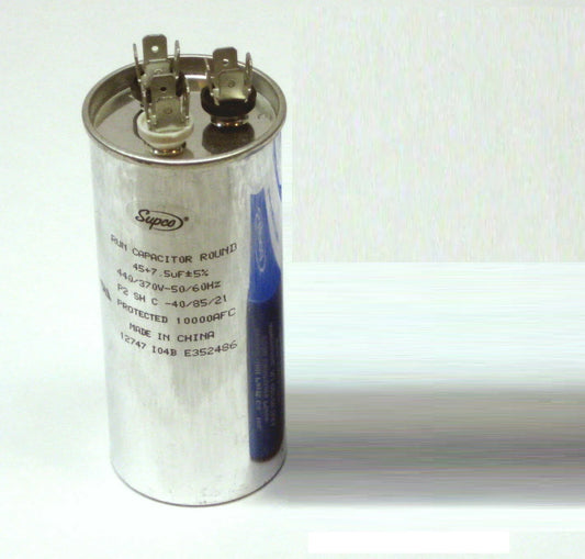 45 + 7.5 MFD 440 Volt Air Conditioning HVAC Round Dual Motor Run Capacitor