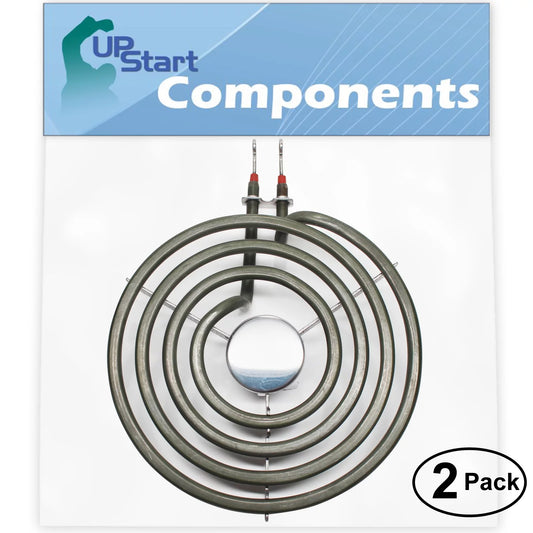 2-Pack Replacement for KitchenAid KEDS200YWH2 6 inch 4 Turns Surface Burner Element - Compatible with KitchenAid 660532 Heating Element for Range, Stove & Cooktop