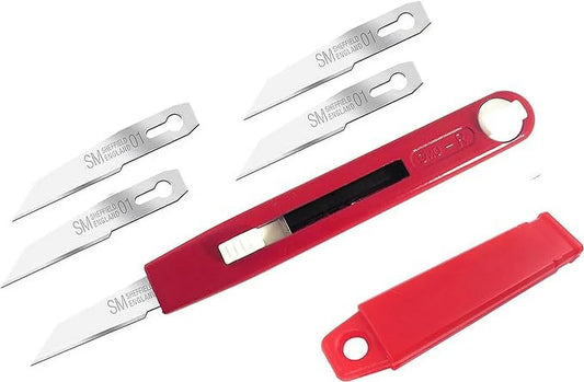 Dovetail Marking Knife, Craft Knife, Thin Blade, Cast Iron Handle, Retractable, 5 Extra Blades, Swann Morton SMO-R