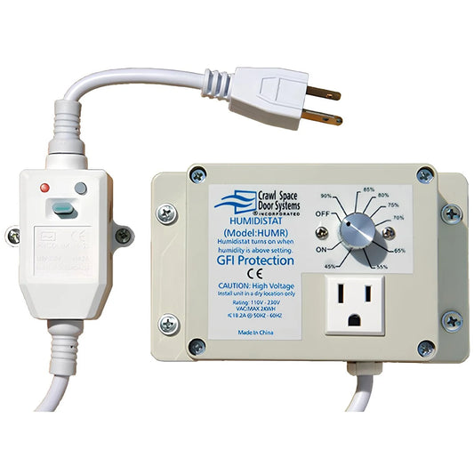 Crawlspace Humidistat Controller System - Gauge and Monitor Humidity and Control Ventilation Fans in Home Basements, Crawl Spaces and Garages