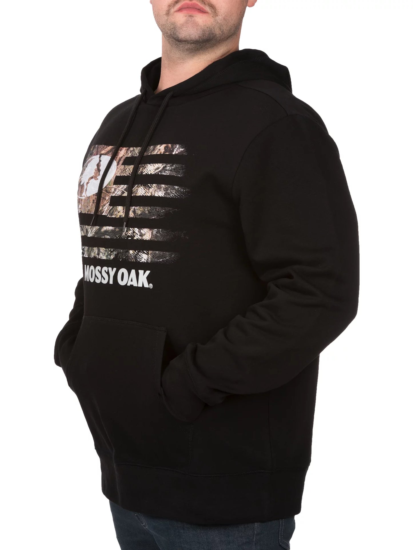 Mossy Oak Black Muscle Flag V3 Men Graphic Hoodie