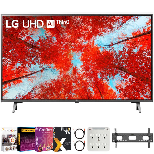 LG 43UQ9000PUD 43 Inch HDR 4K UHD LED TV (2022) Bundle with Complete Mounting and Premiere Movies Streaming Kit