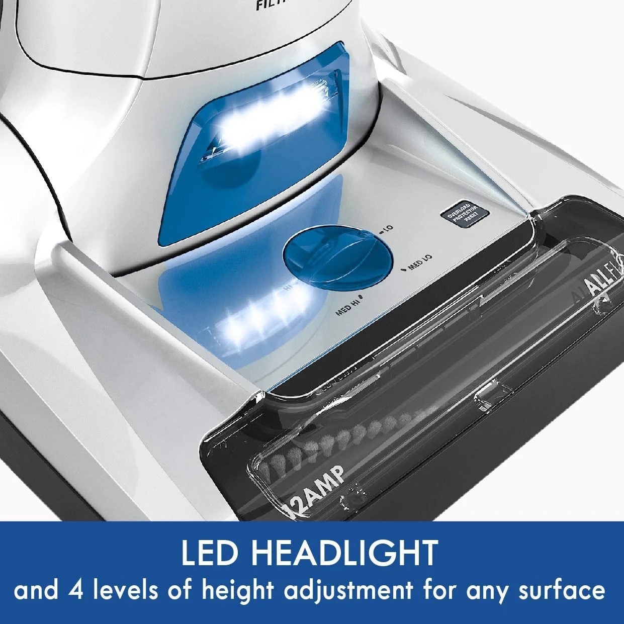 FJU Floorcare Upright Bagged Vacuum, Blue/Silver