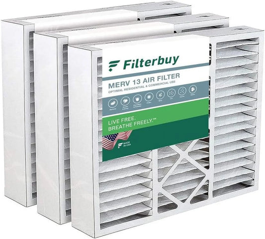 Filterbuy 22x24x5 MERV 13 Pleated HVAC AC Furnace Air Filters for Amana and Goodman (3-Pack)