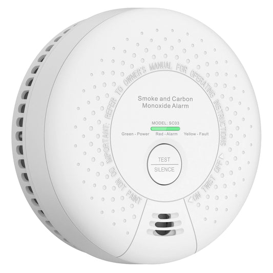 X-Sense 10-Year Battery (Not Hardwired) Combination Smoke and Carbon Monoxide Detector Alarm, Dual Sensor Smoke CO Alarm Complies with UL 217 & UL 2034 Standards, Auto-Check, SC03