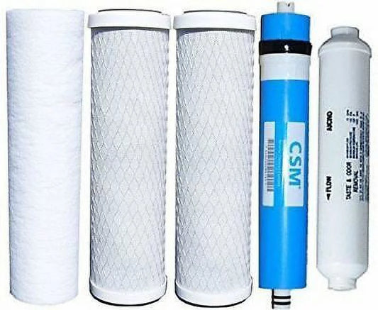 Watts Reverse Osmosis Replacement Filter Set 5 pcs w/ CSM 50 GPD Membrane