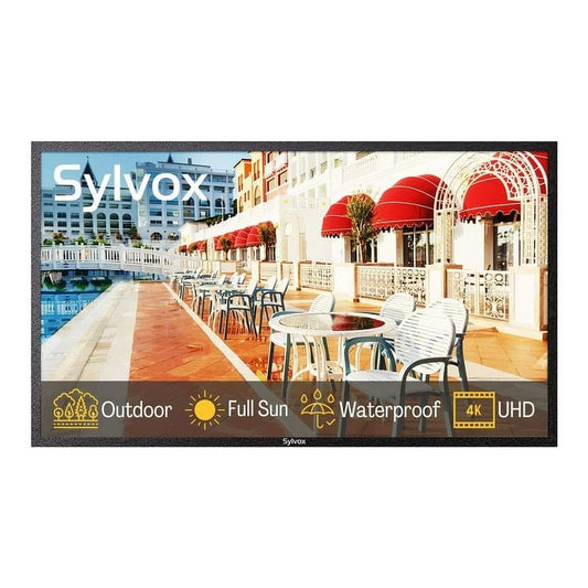 SYLVOX 55 inch Outdoor TV, 2000nits Commercial Signage TV for Business, 2-Yr, 24/7 Operation, IP66 Waterproof TV 4K UHD HDMI, USB, RS232, Speakers, Tuner, Wireless, 2.4G WiFi (Signage 2.0 Series)