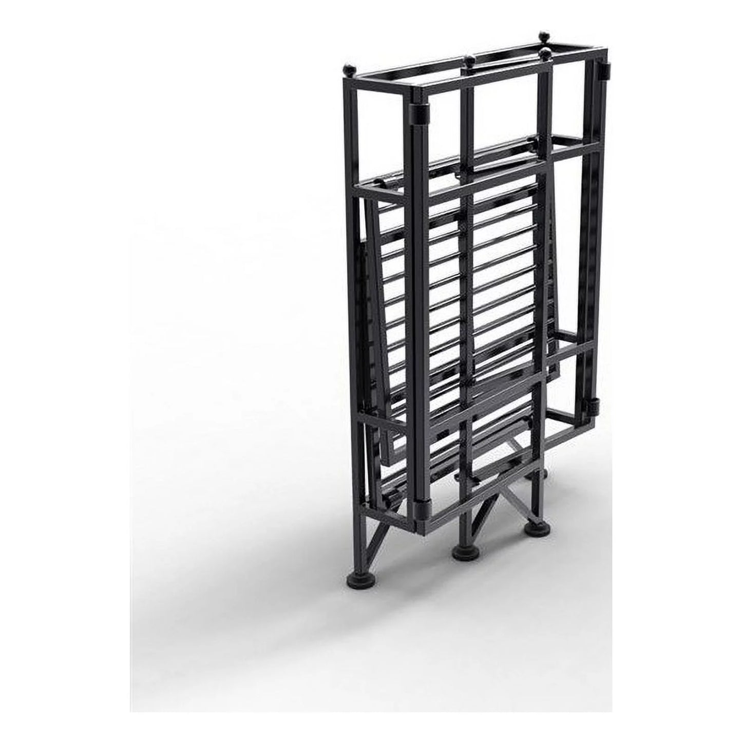 Pemberly Row 2 Tier Folding Metal Shelf - Black