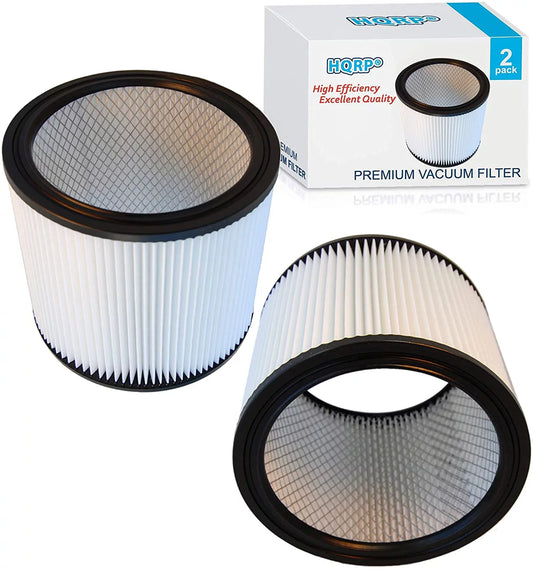 HQRP Cartridge Filter 2-Pack for Shop-Vac 4045 12B225A 12B300A 12RT300 14RT400A 16RHT650C Vacuum Cleaner