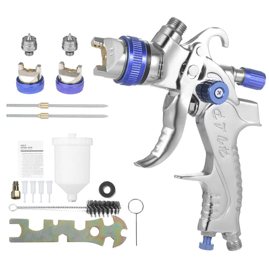 Docooler Gravity Feed HVLP Air Spray Paint Sprayer with 600ML Cup and Multiple Nozzle Sizes for Car, Furniture or Wall Painting