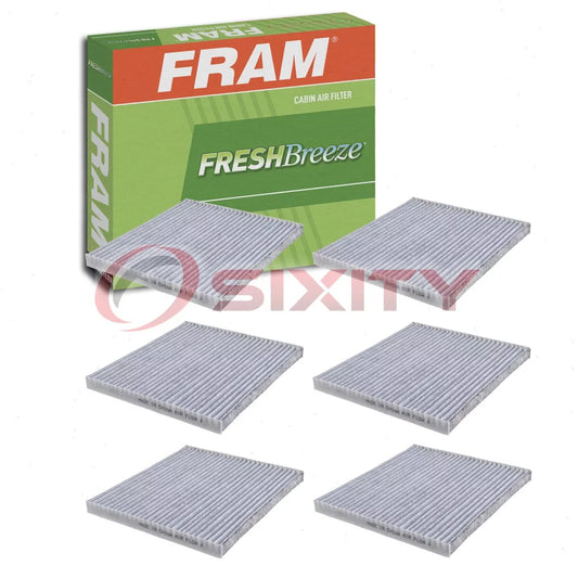 6 pc FRAM CF11819 Fresh Breeze Cabin Air Filters for 03L 115 562 84262 LF674 WOE680 HVAC Heating Ventilation Air Conditioning Vent Filters Fits select: 2010-2017 CHEVROLET EQUINOX