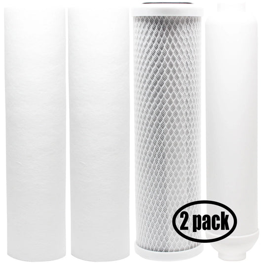 2-Pack Replacement for Filter Kit for PurePro EC106-Alkaline RO System - Includes Carbon Block Filter, PP Sediment Filters & Inline Filter Cartridge - Denali Pure Brand