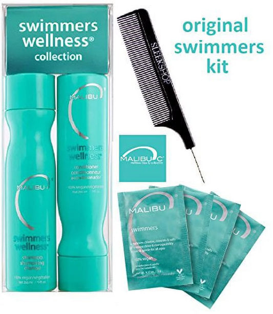 Malibu C SWIMMERS WELLNESS Collection Kit (w/ Tail Comb) - amz-mal-kit007