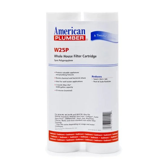 Package Of 6  W25P American Plumber Whole House Sediment Filter Cartridge 2-Pack