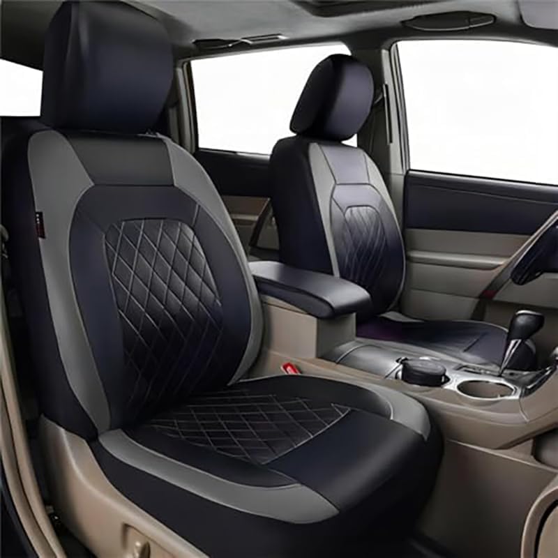9 Pcs Car Seat Covers Full Set for Toyota RAV4 2018 2019 2020 2021 2022 2023 2024 2025, Leather Nonslip Waterproof Breathable Seat Cushion Protector Accessories,Grey
