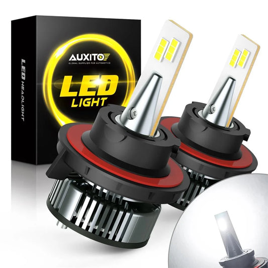 AUXITO 9008 H13 LED Headlight Bulbs, 400% Brighter 16000LM 6500K White for Ford Yukon Jeep Dodge Chevy, Pack of 2