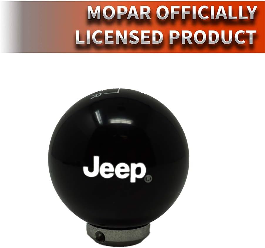 Speed Dawg M501JP-EW-6RDR-UM Jeep Officially Licensed 6 Speed Reverse Lower Right Shift Knob for 2007-2018 Wrangler JK, Black/White