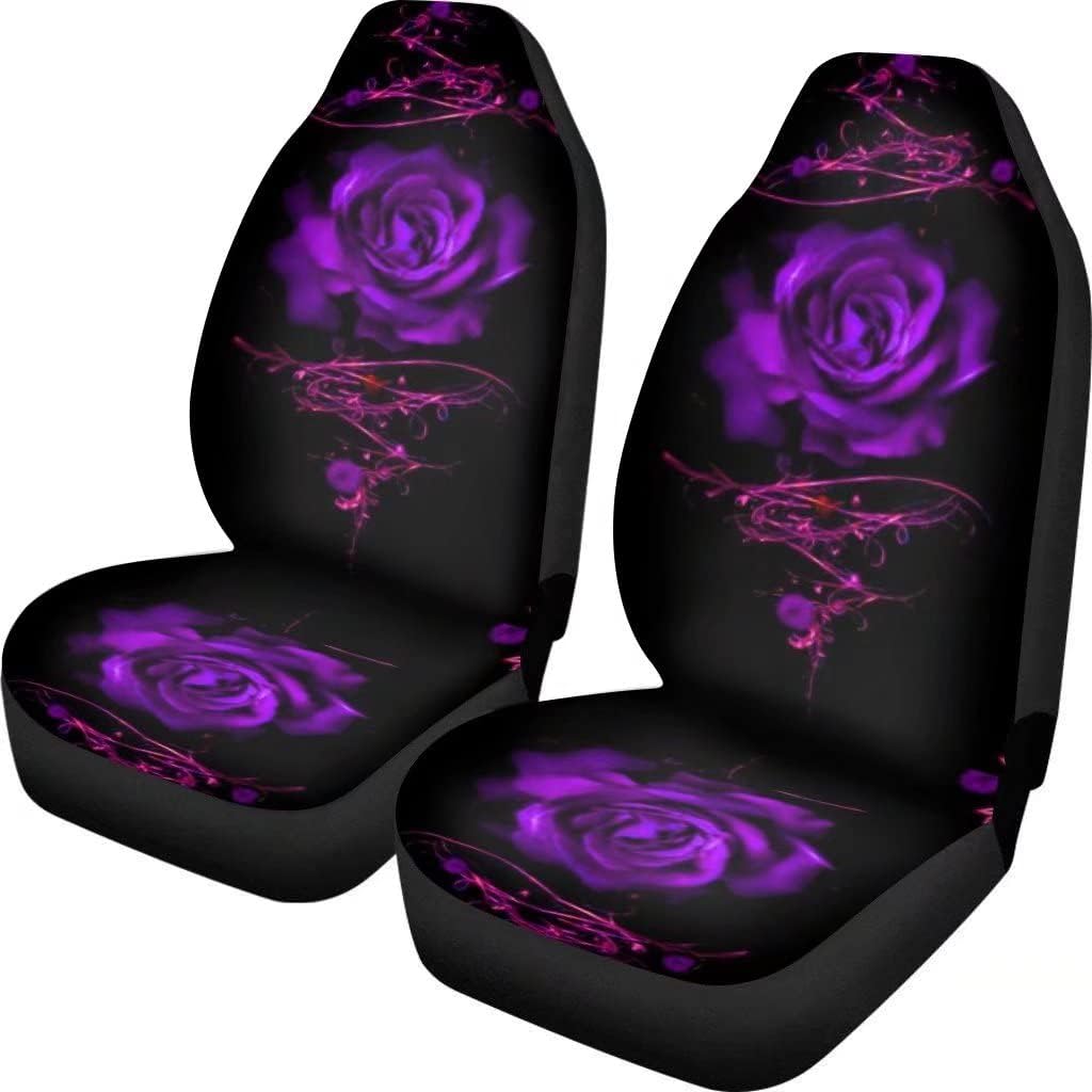 KEIAHUAN Galaxy Owl Car Seat Cover for Women Men, 2 Packs High Back Bucket Universal Fit Auto Seat Covers for Cars, Trucks, SUV, or Van