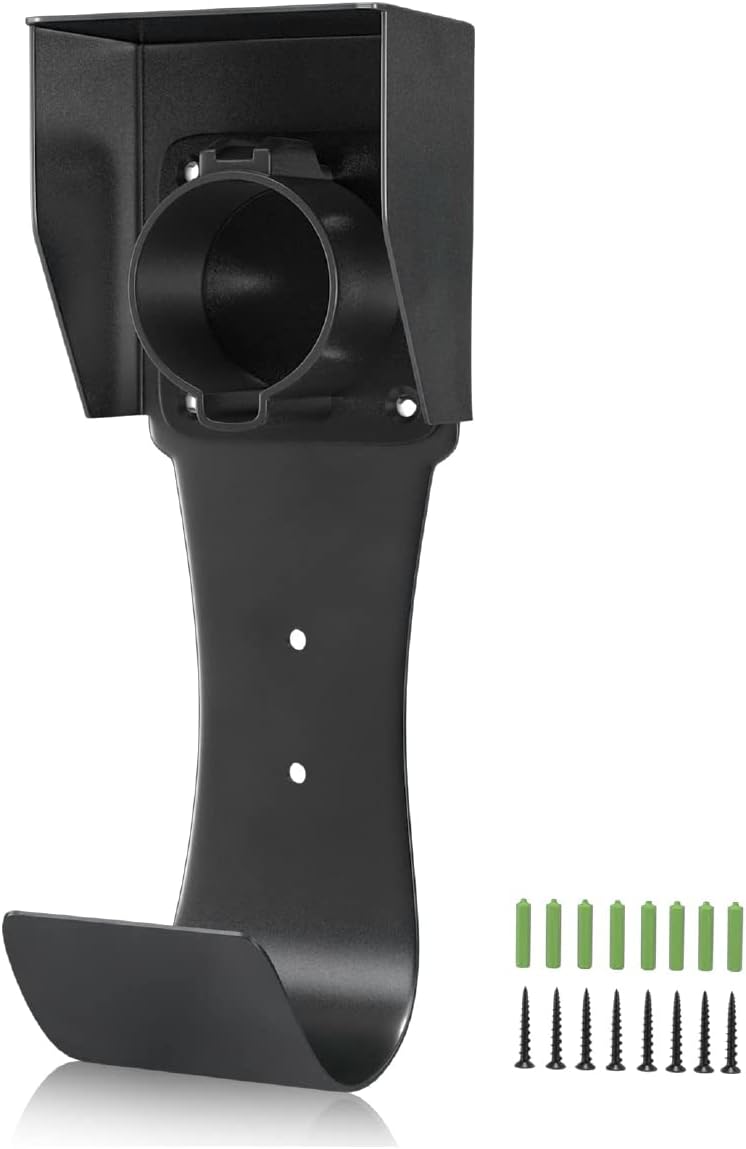 MÖTEN evfc EV Charger Connector/Nozzle Holster Dock, J-Hook Cable Hanger Cable Management Wall Mount for SAE J1772 Connector, Made Out of Heavy-Duty Steel and Strong ABS Material