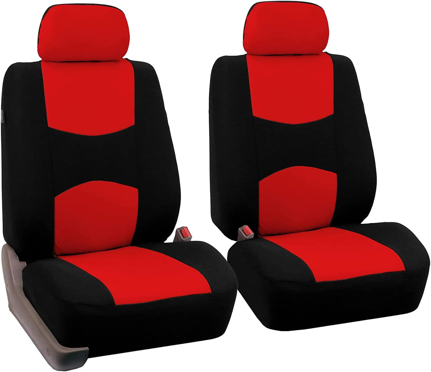 FH Group Car Seat Covers Front Set Cloth -Seat Covers for Low Back Seats with Removable Headrest,Universal Fit,Automotive Seat Cover,Airbag Compatible Car Seat Cover for SUV,Sedan,Van Burgundy