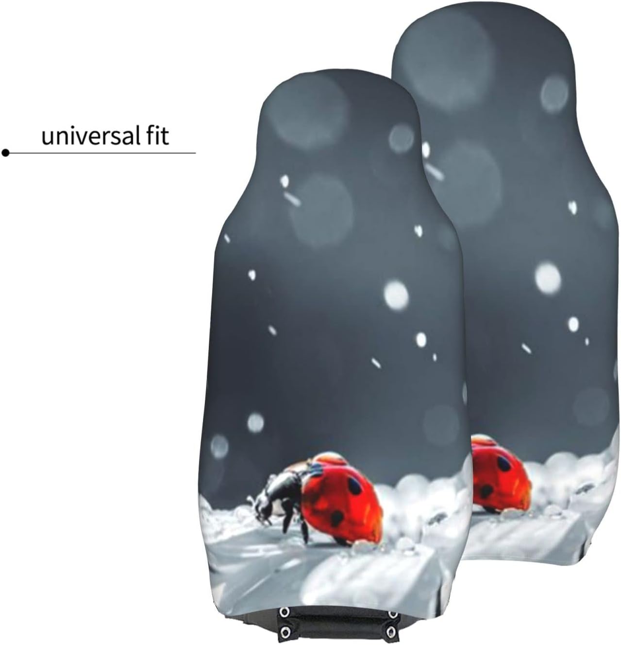 AROONS Ladybug On Daisy Flower Printed Car Seat Covers for Front Seat 2 Pack Elasticity Automotive Seat Cover Universal for Auto Truck Van SUV