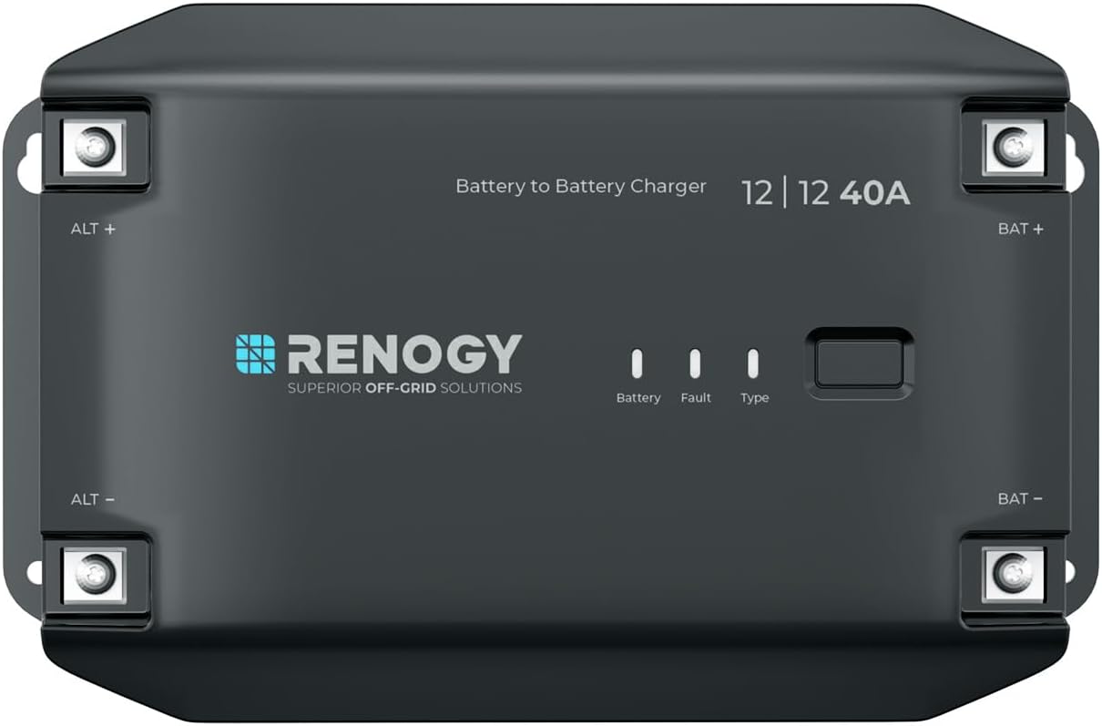 RENOGY 12V 20A DC to DC Battery Charger, for AGM, Gel, Flooded and Lithium Battery